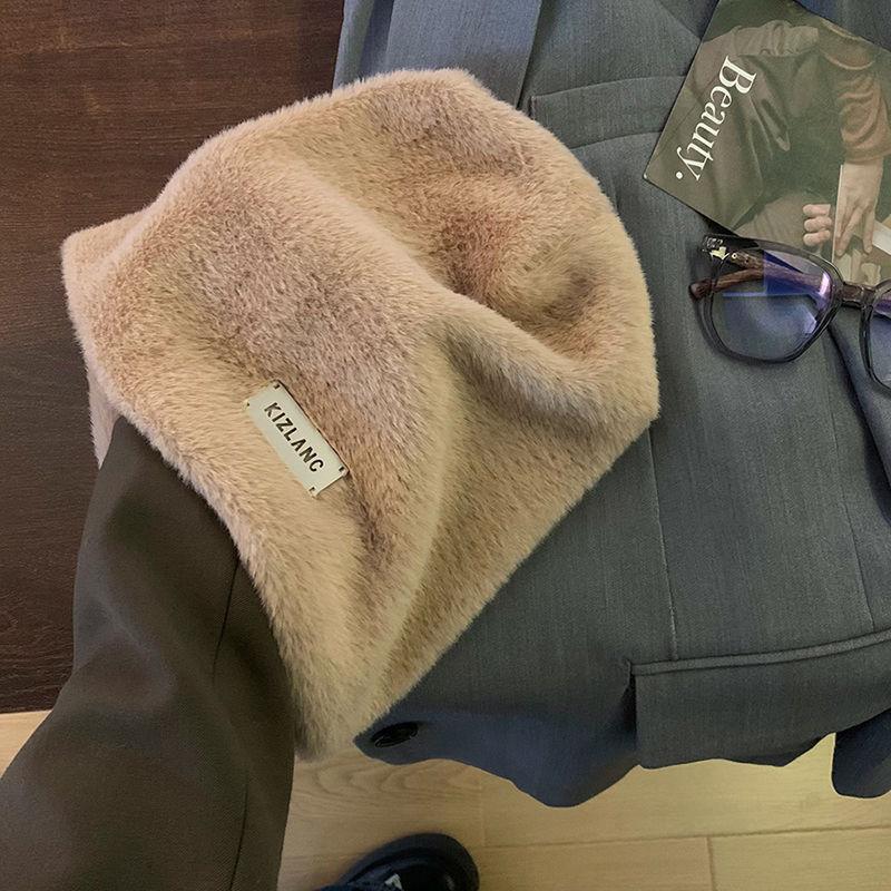 Плюшевая шляпа рыбака, имитирующая кроличий мех, в корейском стиле, теплая и универсальная, защищающая от холода и подчеркивающая лицо, маленькая шляпа-ведро