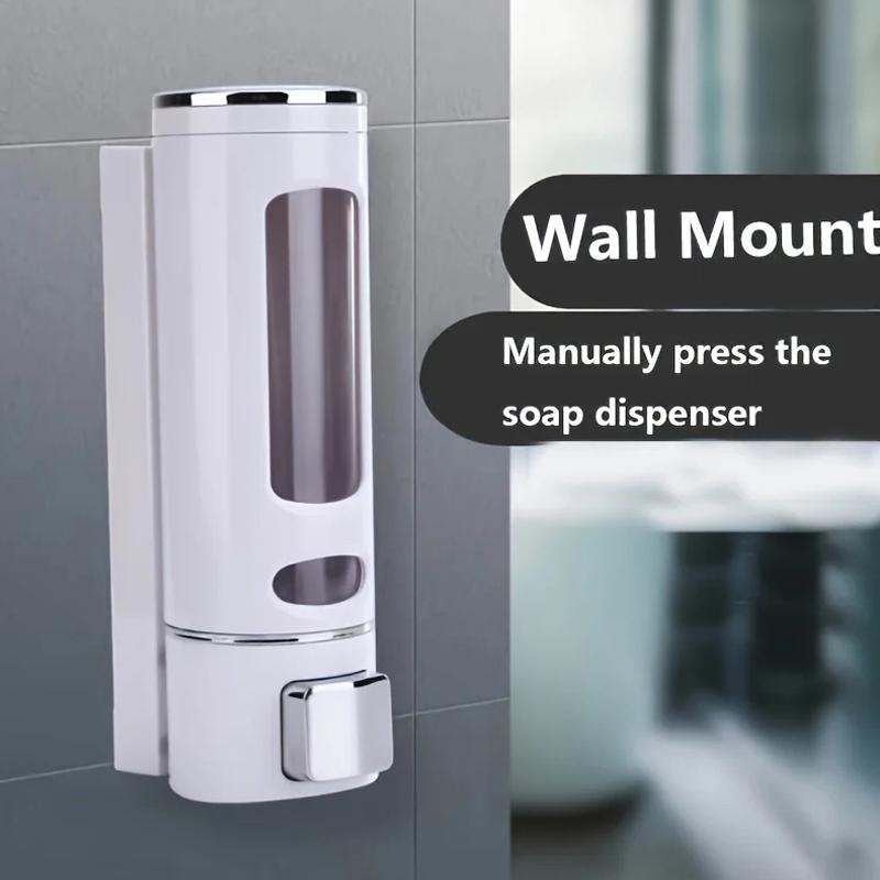 400Ml Shower Soap Dispenser Wall Mounted Shampoo And Conditioner Dispenser Adhesive Handwashing Fluid Dispenser