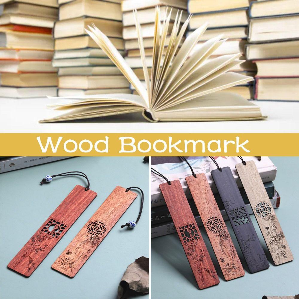 Stationery Vintage Bookmark Wooden Book Page Marker Durable Book Clip
