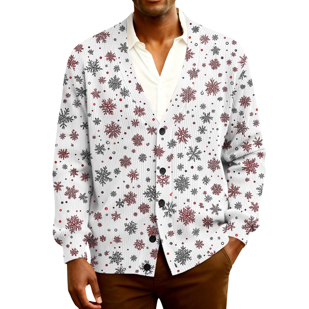 Мужской кардиган с длинным рукавом, рубчатой вязки