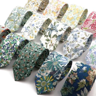 Новый шик, галстук с цветочным принтом, галстук из 100% хлопка, для мужчин, светлый цвет, повседневный узкий галстук, свадебная вечеринка