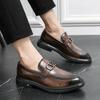 Men's Shoes Slip On Business Dress Office Shoes Crocodile Leather Shoes Outdoor Mens Buckle Casual Wedding Party Shoes Men Flats