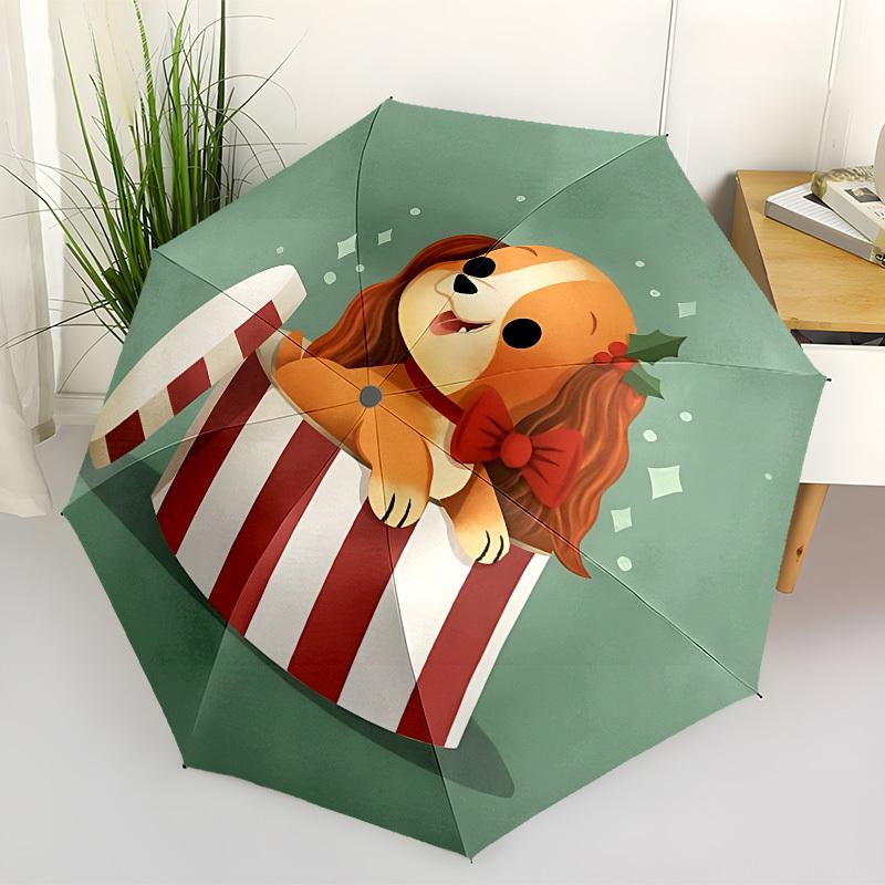 1pc Puppy Present Automatic Open/Close Umbrella, Formal Events - Ideal Gift for Family or Friends, Outdoor Accessory yy251211204