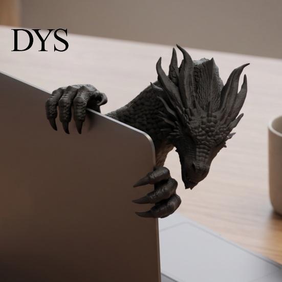 Игровые аксессуары для стола 3D-печатный дракон Декор для монитора, Декоративное украшение для ПК Фигурка Настройка, Креативный экранный край Компьютер и ноутбук