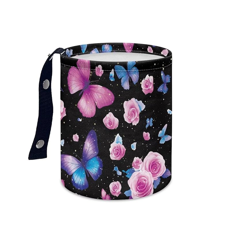 Daisy Cute Collapsible Portable Trash Can for Car Front Seat, Back Seat, Floor, Headrest Rubbish Bin