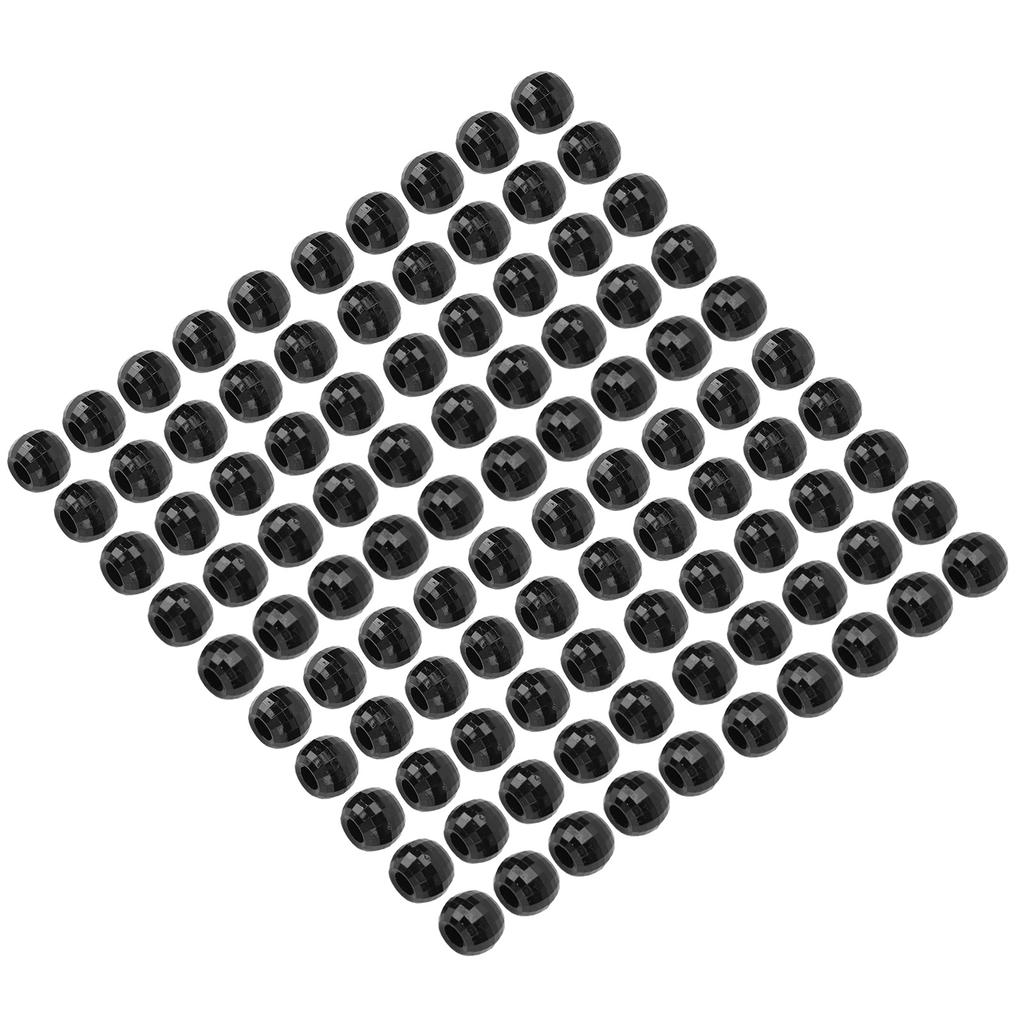 100 шт. бусины для плетения волос, пластиковые, с большим отверстием, 12 мм, бусины для плетения волос, черные