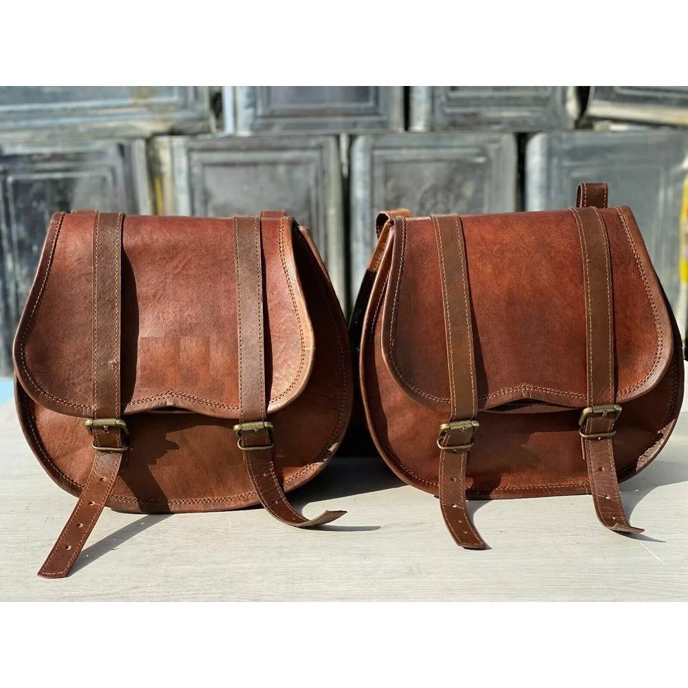 Мотоциклетные боковые кожаные седельные сумки Седло 3 сумки Pannier Мотоциклетные сумки Коричневый