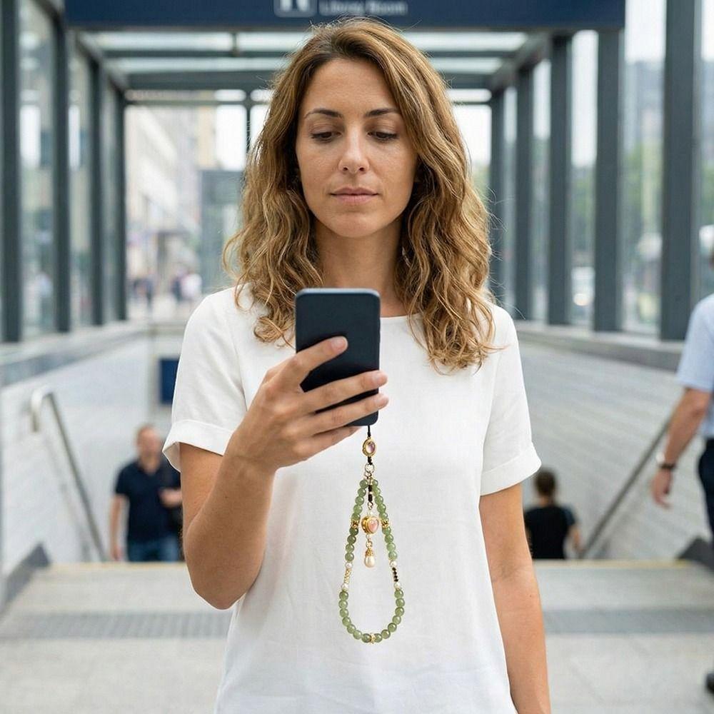 Chinese Style Mobile Phone Chain Hanging Ornaments Anti Drop Beads Phone Lanyard Vintage Anti Loss
