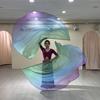 Half Circle Flag Flowing Shrittle Reflective Material Vibrant Gradient Colors Stretchable Metal Rod Lightweight Dance Flags Praise