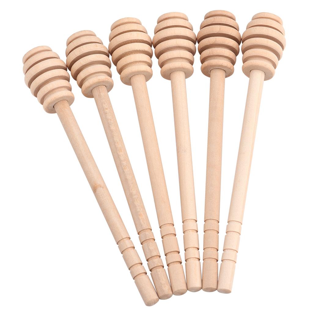 Zk30 Household Wooden Jam Honey Dipper Jar Dispensing Collecting Stirring Rod Stick 16cm