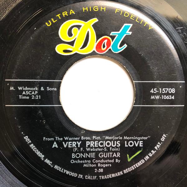 7-дюймовая пластинка BONNIE GUITAR - A Very Precious Love / Johnny Vagab 4515708 Dot Records 1958 США Фолк Б/У