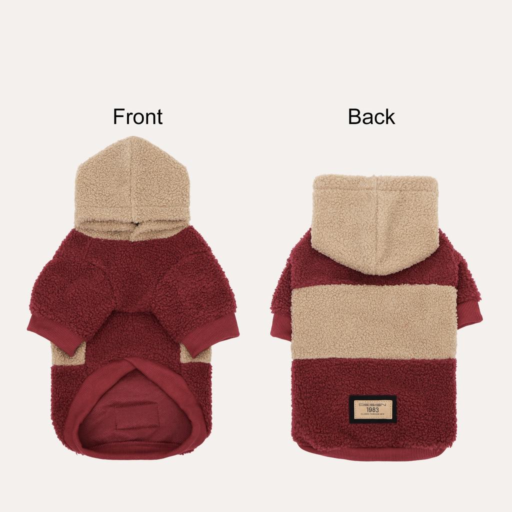 Dog Hoodie, Autumn/Winter Warm Thickened Hooded Sweatshirt for Dogs and Cats, Soft and Fluffy Pet Clothes for Small/Medium Dogs