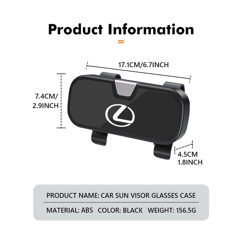 YOM1 Car Visor Sunglasses Glasses Case Glasses Holder Clip Box For Lexus UX250h RX450h CT200h RX400h NX LX GC RX UX GX