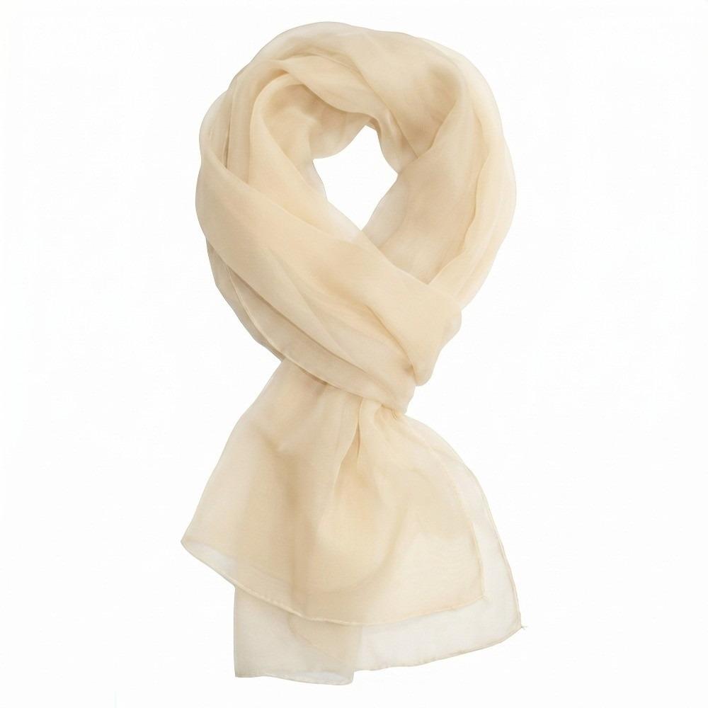 Thin Shawl Chiffon Beach Towel Solid Color Turban Wrap Scarf Women