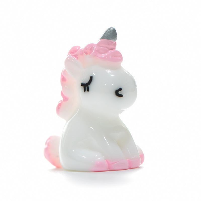 Очаровательные мини-фигурки единорогов, смола, красочный мультяшный стиль, идеально подходят для сказочных садов