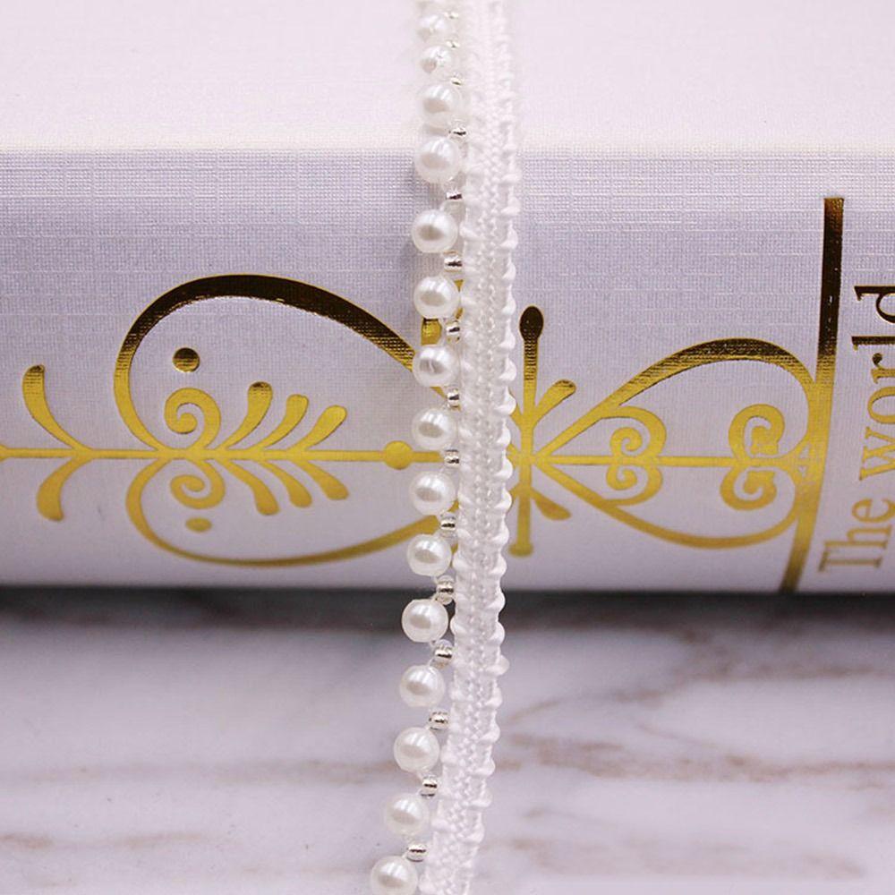 Ткань для одежды Отделка Кружевная отделка Ручная работа Жемчужная бисерная кружевная лента Жемчужная оплетка Кружевная лента