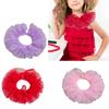 Victorian Ruffled Mesh Detachable False Collar Shawl for Children Girls Retro 3 Layered Tulle Neck Ruff Cosplay Choker