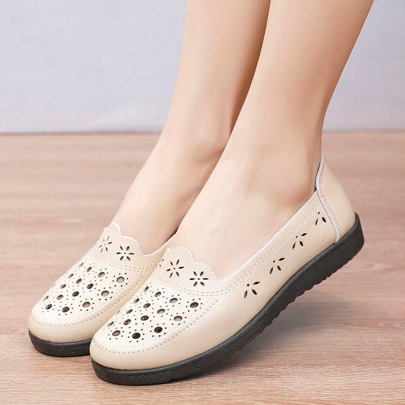 [] Те же новые женские кожаные туфли из мягкой кожи нескользящие туфли для мам из мягкой кожи удобные мягкие женские туфли