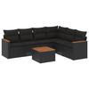 VidaXL Salon de Jardin avec Coussins 7 pcs, Canapés de Terrasse, Ensemble de Meubles de Patio, Mobilier d'Extérieur, Noir 3258408