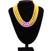 Fashion Women Party Decorate Gifts Multi String Ball Pink Green Color Imitation Pearl Chunky Statement Choker Necklaces