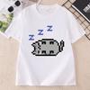 Unisex Graphic Tees Y2k Clothes Gothic Female Clothing Goth Kawaii Emo TShirt Funny Sleeping Cat T Shirt Pullover Tees