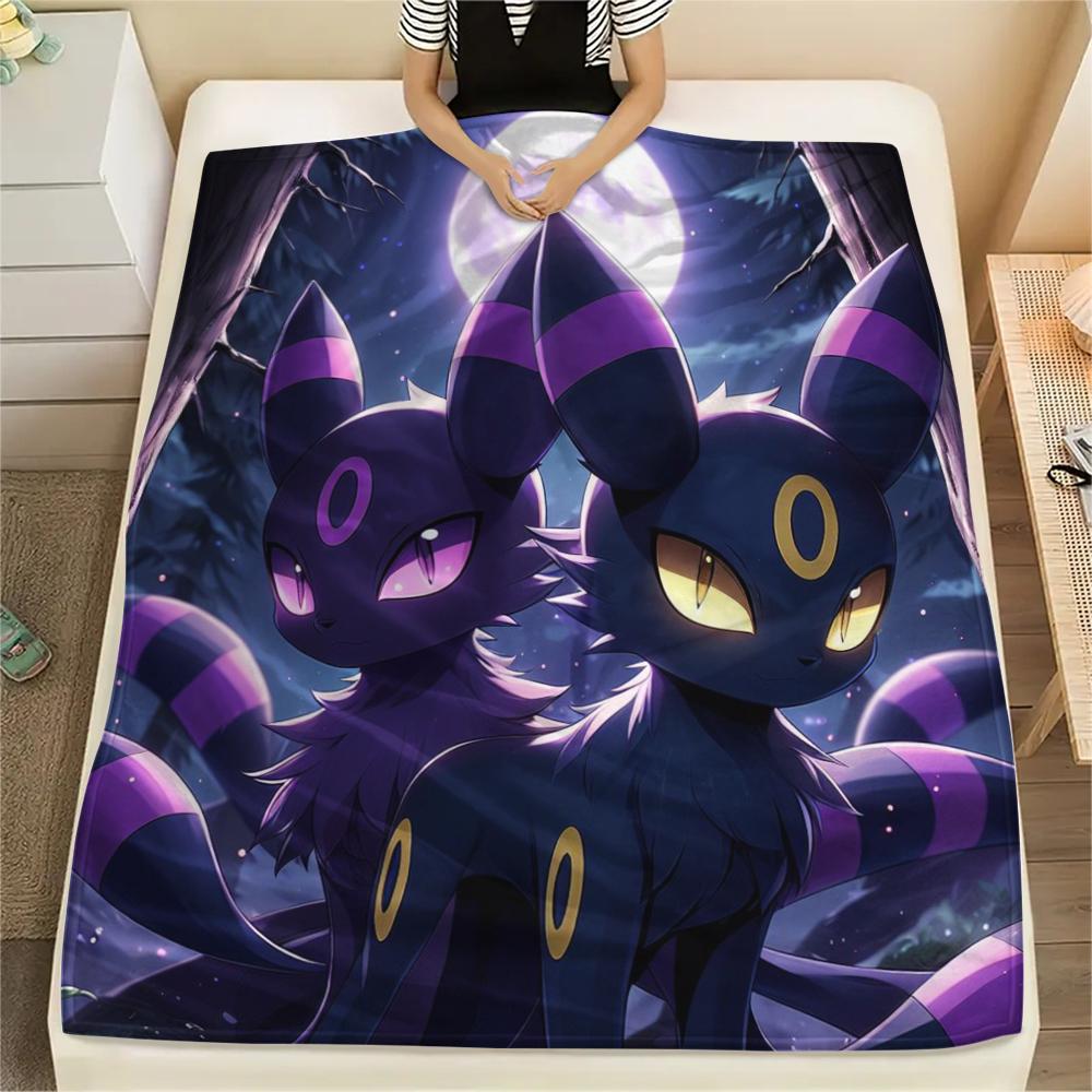 Eevee pattern Flannel Blanket, High quality Comfortable for All Seasons, Home Decor, Warmth and Comfort, Perfect for Gifts.
