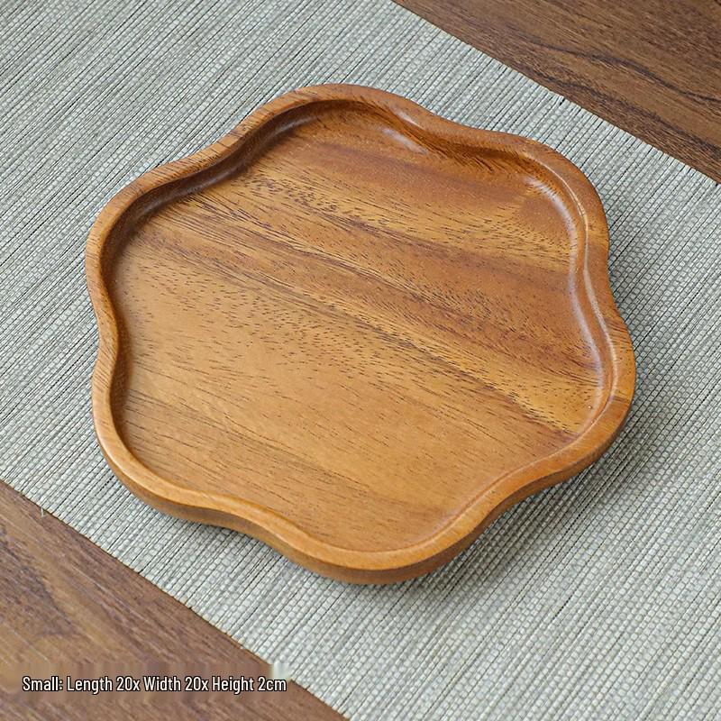 Универсальный поднос из японского ореха – Идеально подходит для подачи чая, фруктов или пиццы в отелях