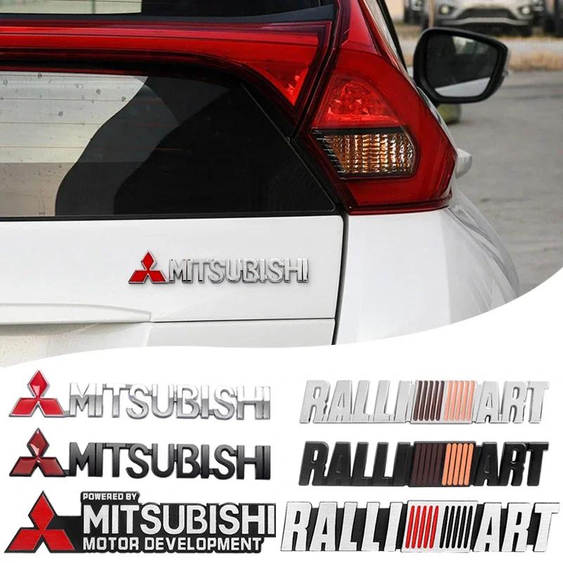 Metal Car Front Grille Emblem for Mitsubishi ASX EVO Lancer Ralliart Montero Mirage L300 Outlander Rear Trunk Badge Sticker
