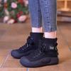 2025 Autumn Leather British Style Retro Mid-top Casual Shoes Women's Ugly Cute Big Head Fashion Breathable Short Boots Women's Shoes Trend