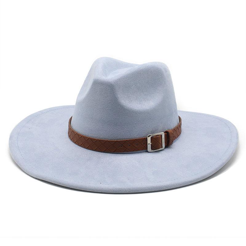 Замшевая шляпа в стиле джаз с большими полями, модная шляпа для леди и джентльмена, вечеринка, банкет, пальто, подходящая шляпа