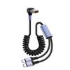 Кабель USB C, двойной кабель для автомобильного зарядного устройства типа C, спиральный шнур для зарядки USB A — Type C, быстрый шнур для телефонов и планшетов 6A USB Type C