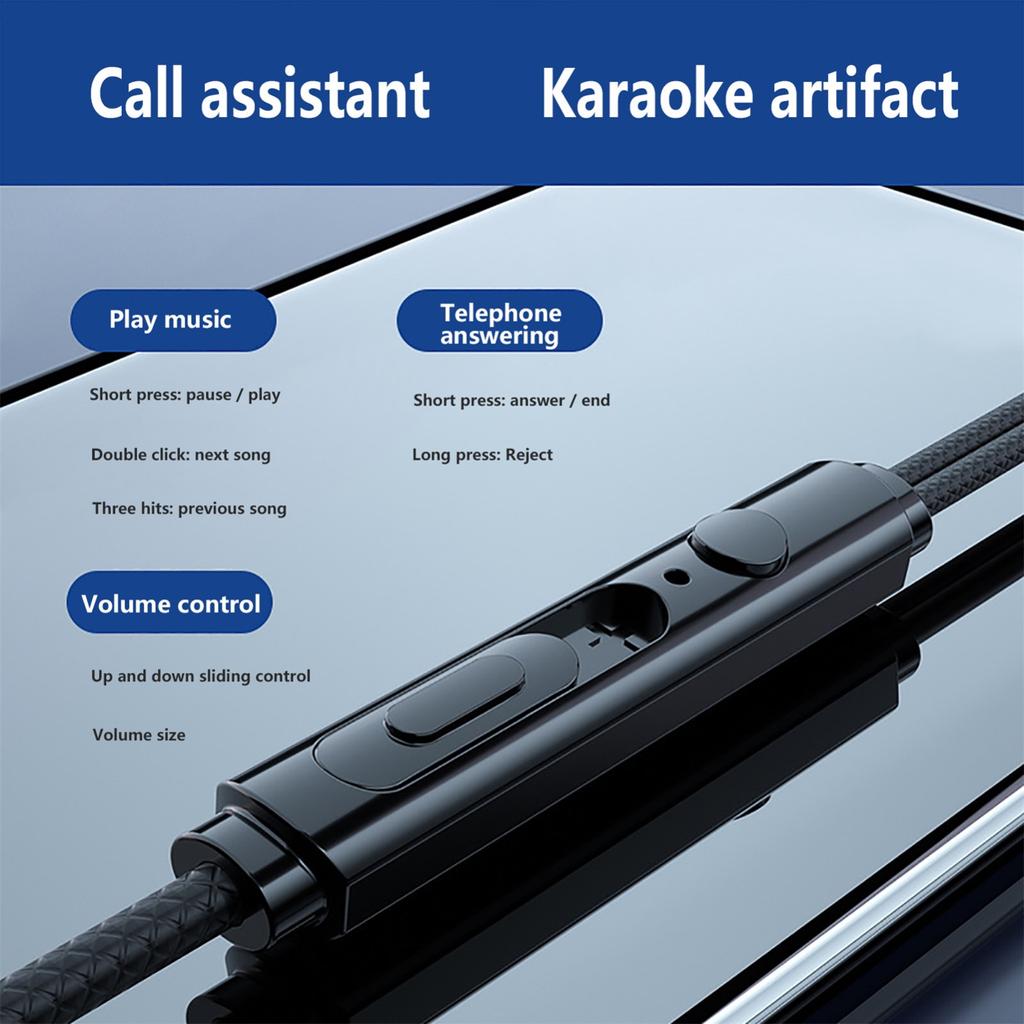 3.5mm Wired Headphones With Bass Earbuds Stereo Earphone Music Sport Gaming Headset With Mic For  