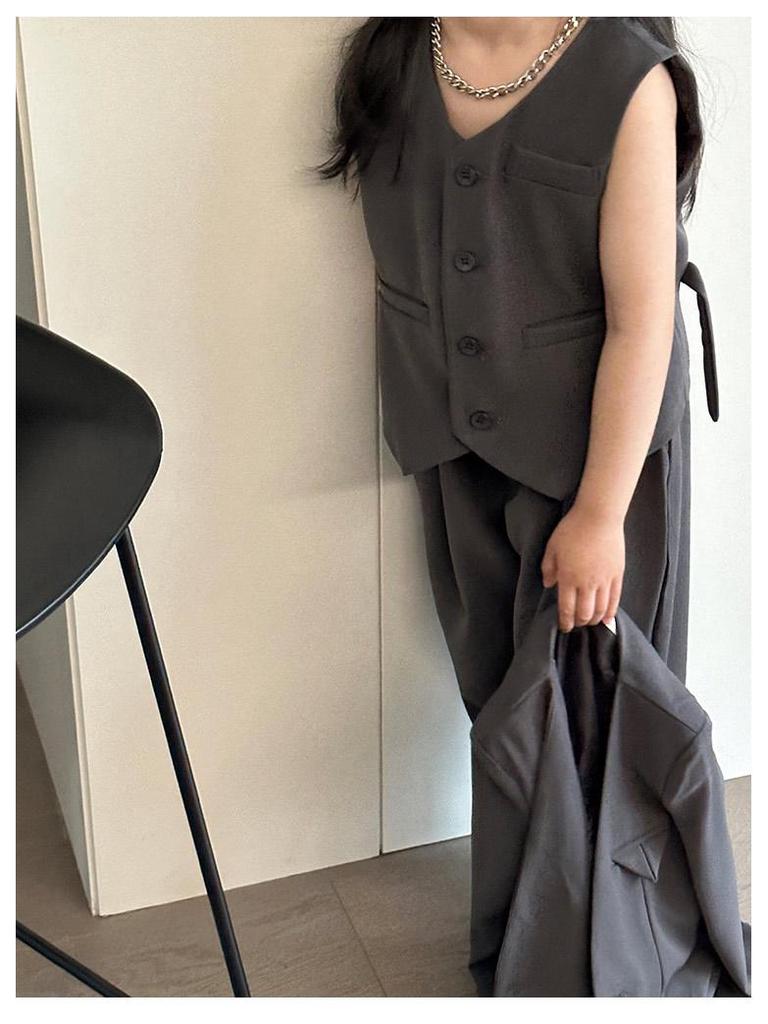 Осень 2025 Девочки Костюм-конфетка из 3 предметов - Блейзер в корейском стиле