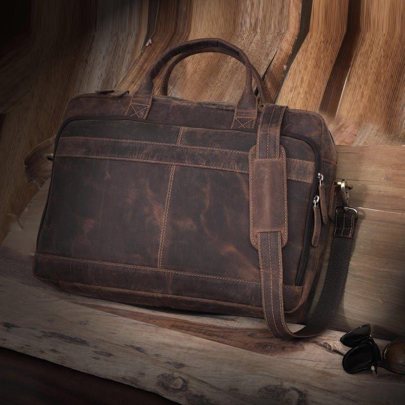 Leather Briefcase Bag Mens Laptop Messenger Bag Office Shoulder Bag Personalized Handbag for Men and Women Classic Gift for Him