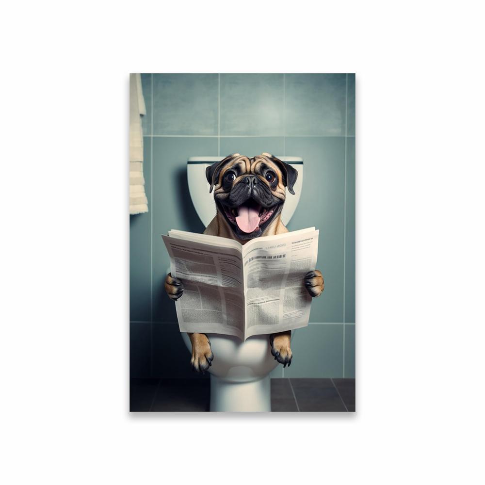 Funny Nice Animal Art Posters Animal Dog Cat Wall Art Prints Fun Bath Wall Decoration Canvas Painting Modern Toilet Decoration