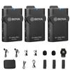 Boya PRO K2 Wireless Microphone for Transmitters 1 BY-WM4 BY-WM4 TRS/TRRS Cameras/Smartphones (2 + Receiver)