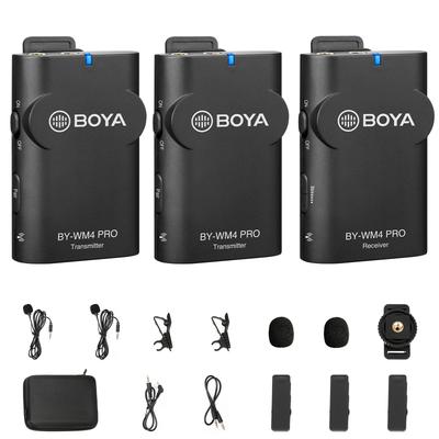Boya Беспроводной микрофон PRO K2 для передатчиков 1 BY-WM4 BY-WM4 TRS/TRRS Камеры/Смартфоны (2 + Приемник)
