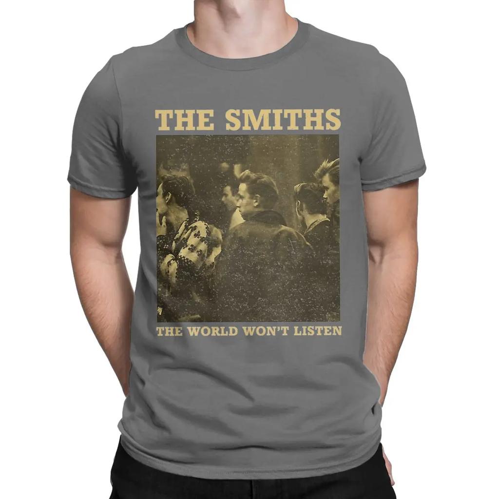 Fashion The Smiths The World World Won't Listed T-Shirts Men O Neck Pure Cotton T Shirts Short Sleeve Tee Shirt Gift Clothes