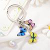 Pendant Accessories Chain Keychain Colorful Butterfly Keychain Crystal Key Key Ring Oil Necklace