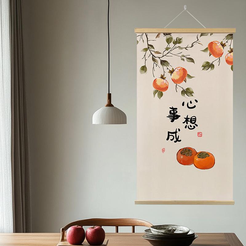 Японские постеры и принты на холсте укиё-э, украшение для дома, настенная живопись, картина с подвесным свитком из цельного дерева