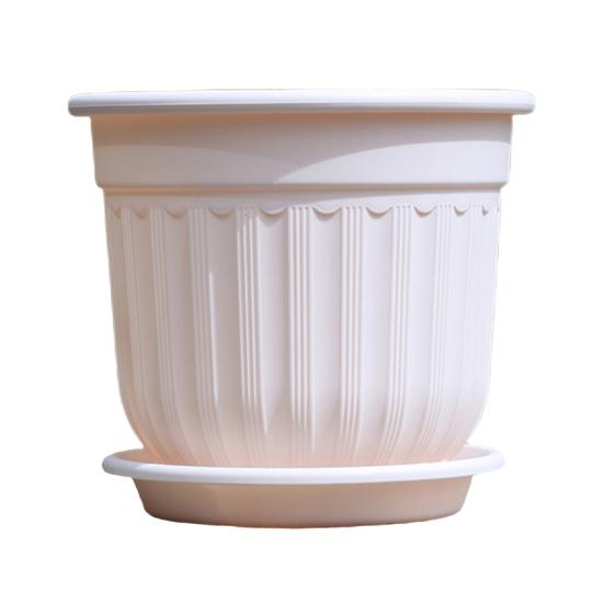 Большой цветочный горшок с блюдцем, однотонный цветочный горшок с дренажным отверстием, садовый цветочный горшок для роз, орхидей, суккулентов, трав