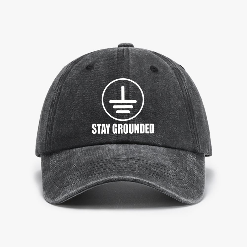Stay Grounded Funny Nerd Engineer Gift Baseball Cap fashion Washed Distressed Denim caps Adjustable Snapback hats gorras