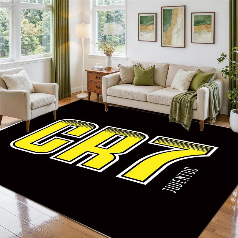 Cristiano Ronaldo Design Crystal Velvet Rug Soft Decorative Mat for Bedroom Entrance