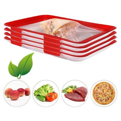 Многоразовый поднос для хранения продуктов, штабелируемые креативные контейнеры для приготовления еды 30*21 см, пластиковый контейнер для свежего хранения без БФА