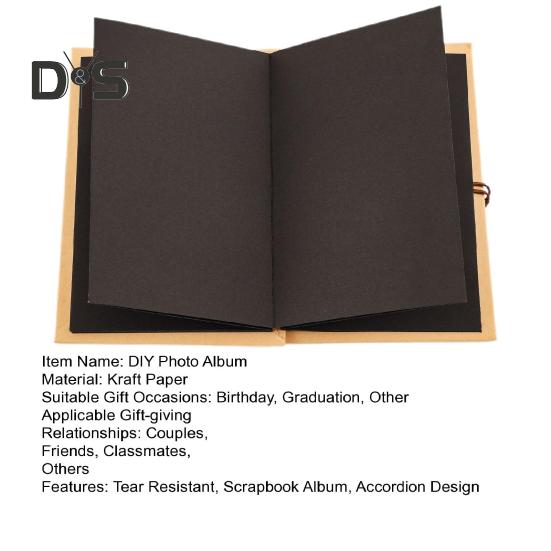 Аккордеонный фотоальбом растягивающаяся крафт-бумага альбом складной DIY сувенир книга альбом подарок на свадьбу день рождения выпускной
