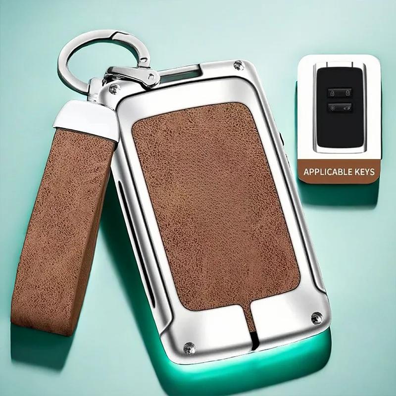 Автоматический чехол-сумка для ключей из ТПУ и цинкового сплава с логотипом Renault Duster, брелок для ключей автомобиля, металлическая оболочка для ключей автомобиля, аксессуары для декора салона автомобиля