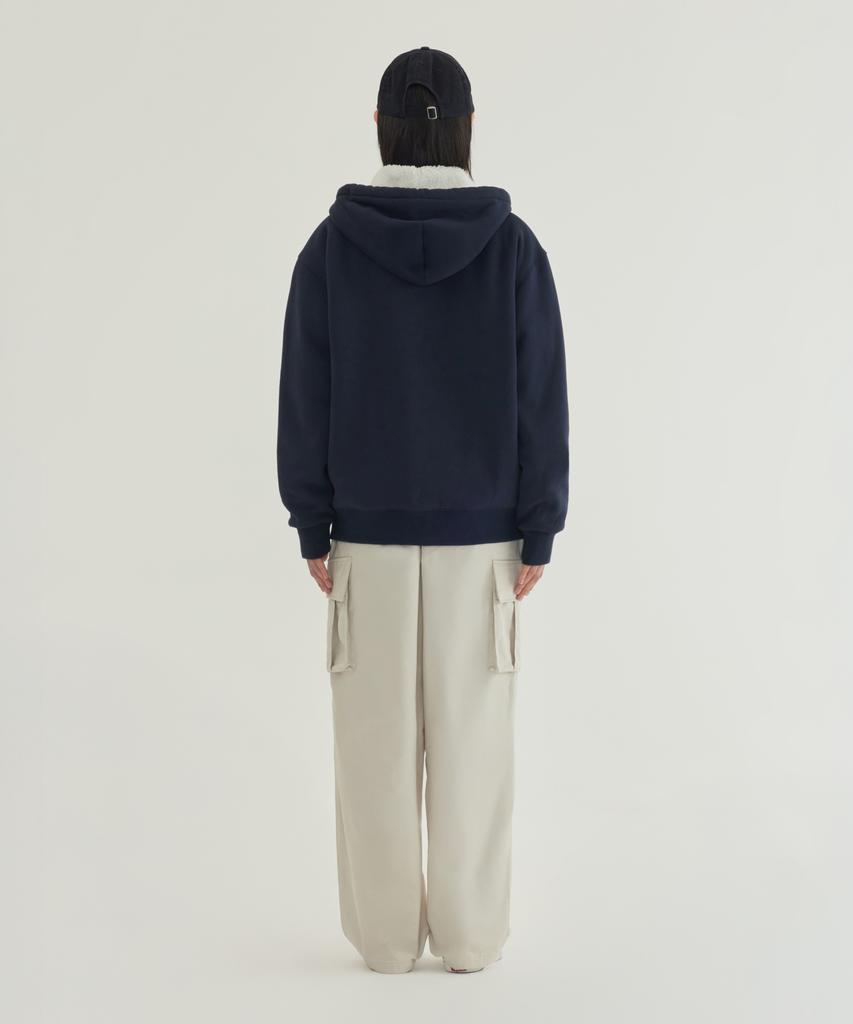 Covernat Signature Symbol Boa Zip-Up Hoodie Dark Navy