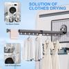 Portable Folding Drying Rack Traceless Wall Mounted Clothes Drying Rack Space Saving Clothes Hanger No Drilling Bathroom