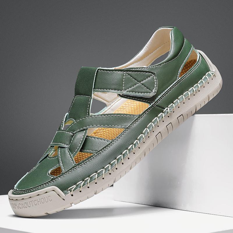 Summer Men's Leather Sandals Outdoor Slippers Sneaker Beach Rubber Flip Flops Men's Water Trekking Sandals