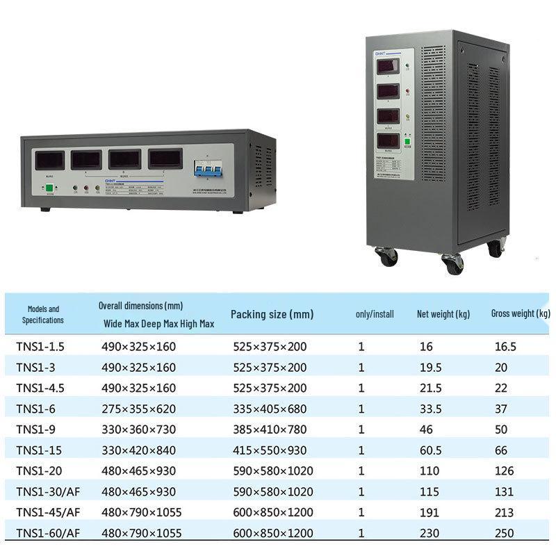 Chint TNS1 380V Three-Phase Voltage Stabilizer: Automatic High Precision AC Power Supply for Industrial and Commercial Use